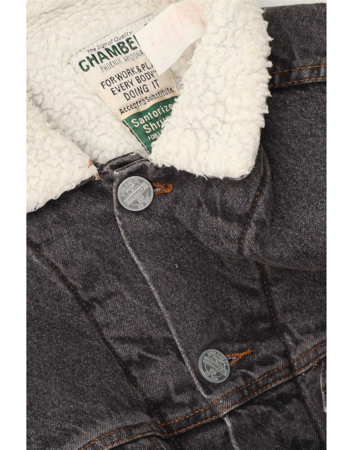 Chambers Herren Sherpa Jeansjacke UK 38 Mittelgraue Baumwolle