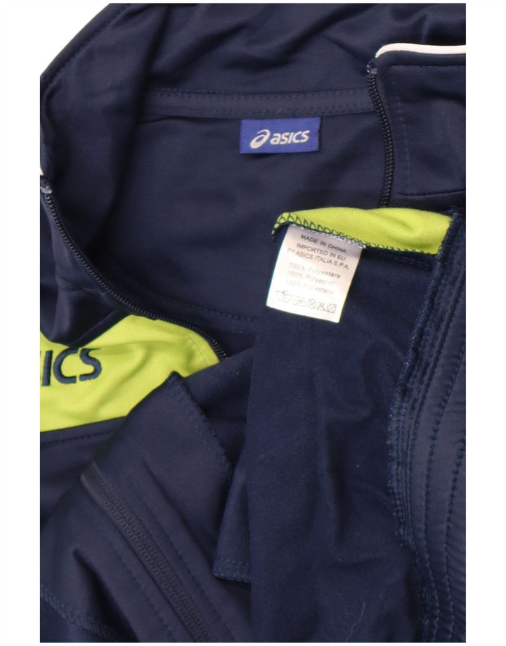 Asics Graphic Trainingsanzug-Oberteil für Jungen, 11–12 Jahre, Marineblau, Farbblock