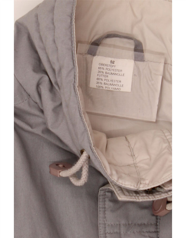 VINTAGE Mens Bomber Jacket IT 52 XL Grey Polyester