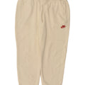 NIKE Womens Tracksuit Trousers UK 14 Large  Off White Cotton