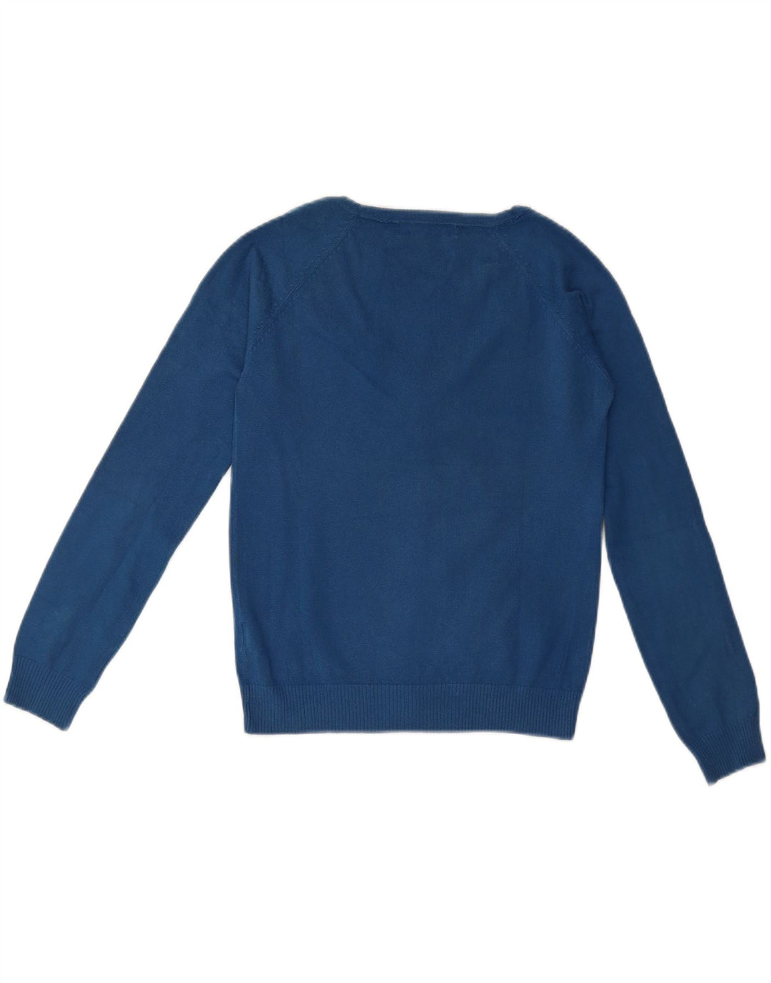 Zara Damen-Cardigan-Pullover UK 12 Mittelblaue Baumwolle