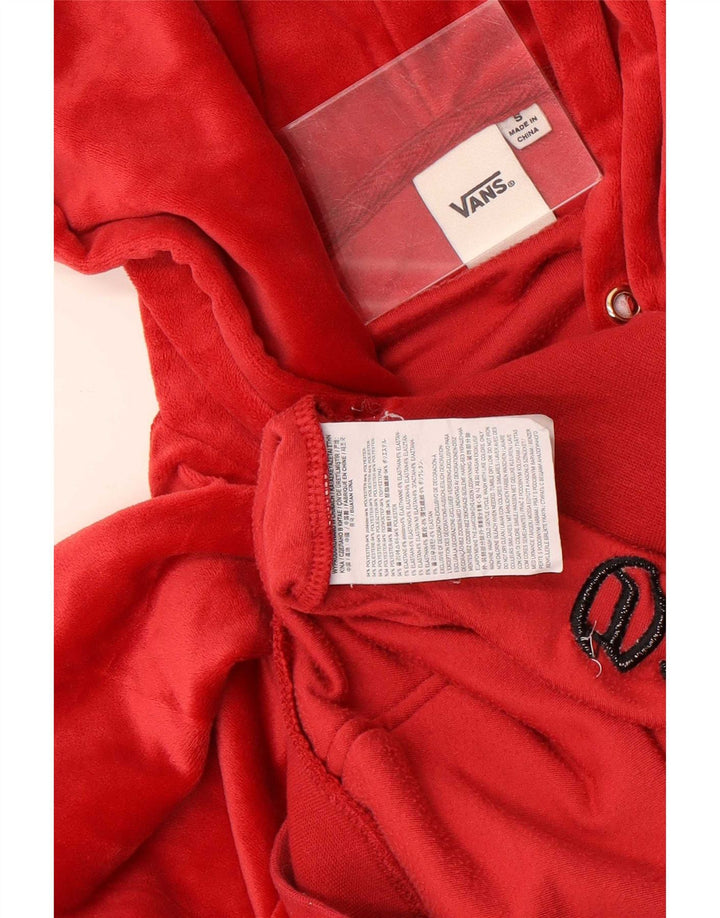 Vans Damen-Velours-Übergröße-Hoodie-Pullover, Gr. 10, Größe S, Rot, Polyester