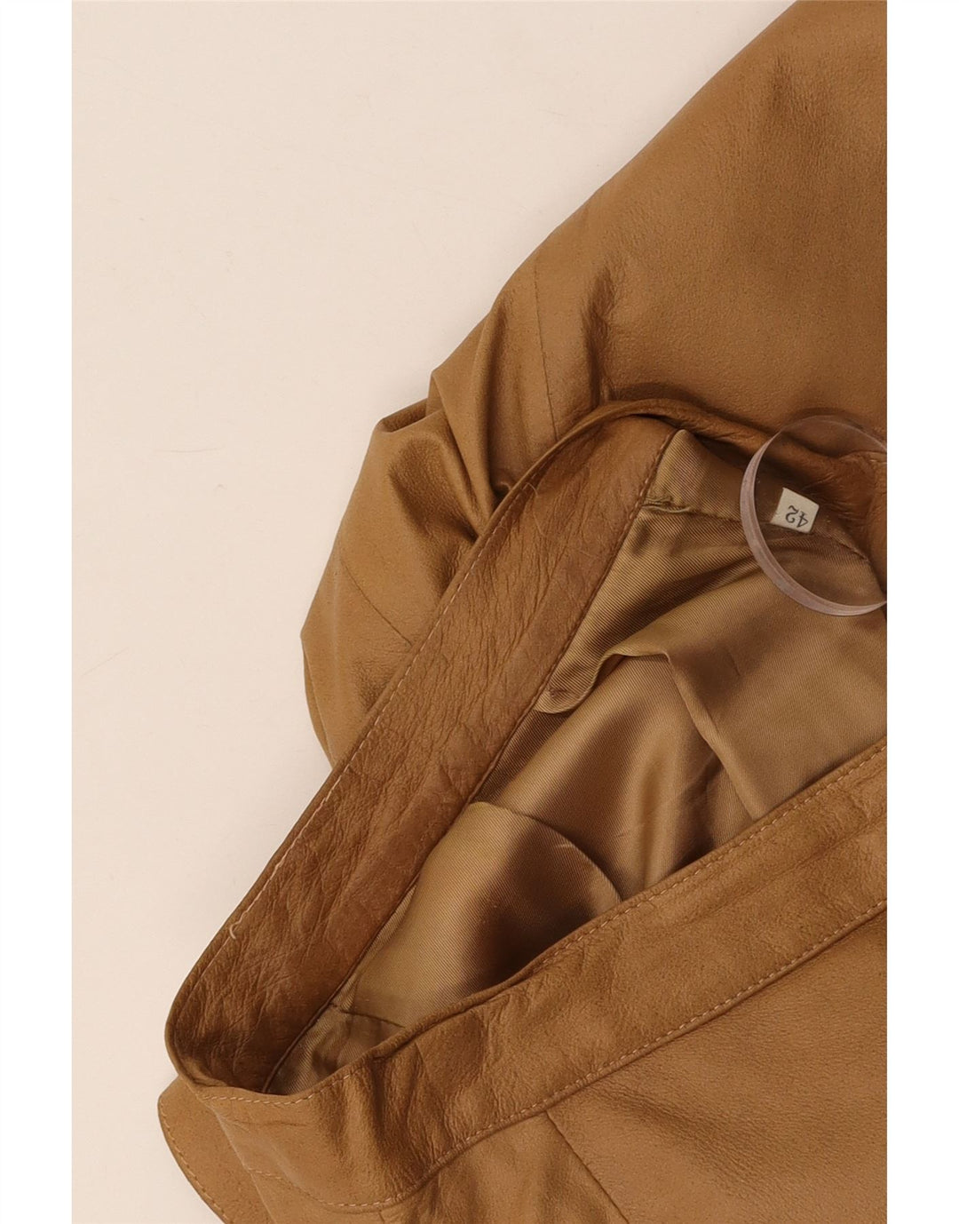 VINTAGE Damen Lederrock mit hoher Taille IT 42 Medium W26 Braun