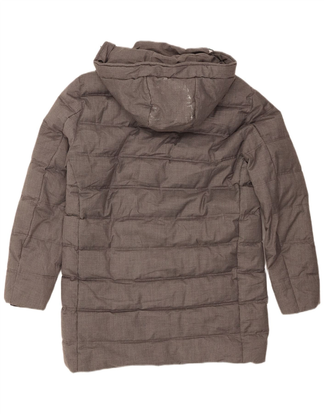 Zara Herren-Mantel mit Kapuze, gepolstert, Größe 36, Größe S, grau, Polyester