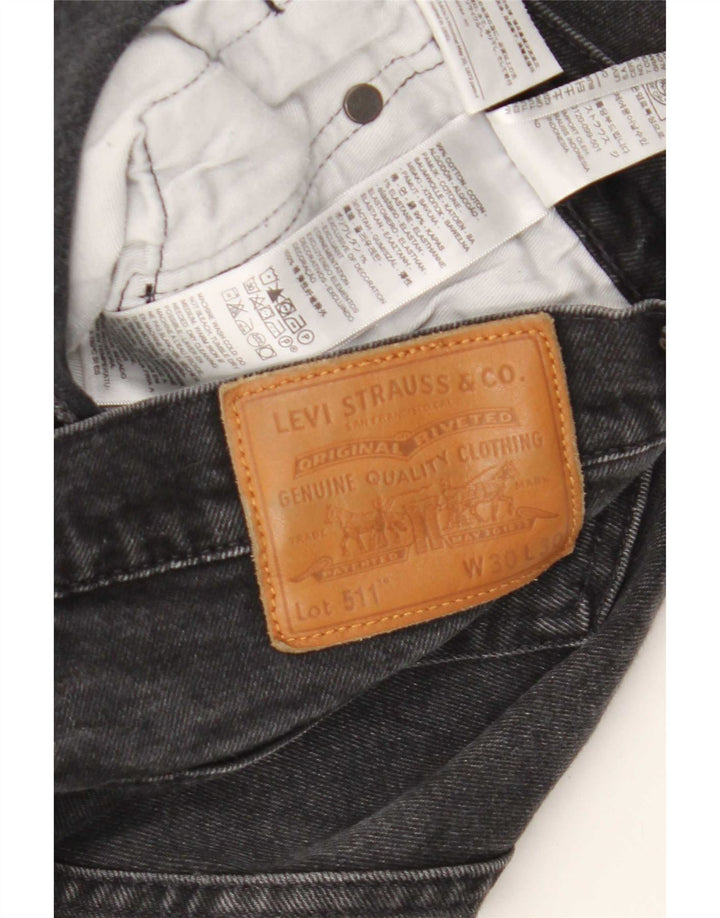 Levi's Herren Slim Jeans W30 L30 schwarze Baumwolle