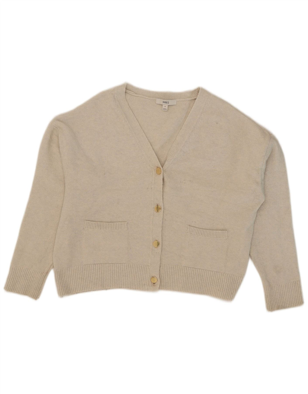 Marks & Spencer Damen-Strickjacke in Übergröße, Gr. 14, Mittelbeige