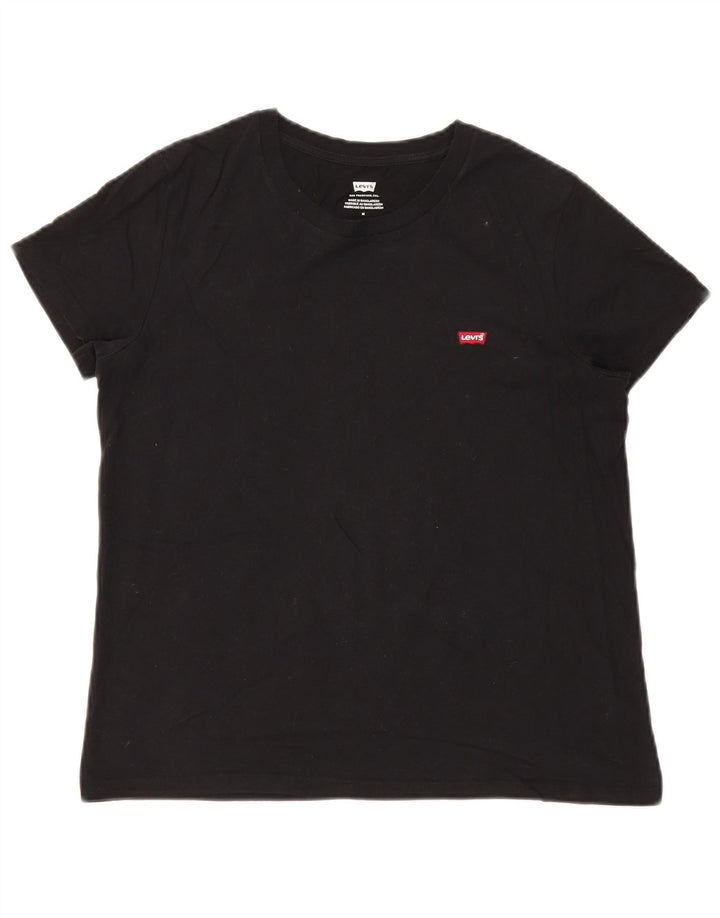 LEVI'S Damen T-Shirt Top UK 14 Medium Schwarz