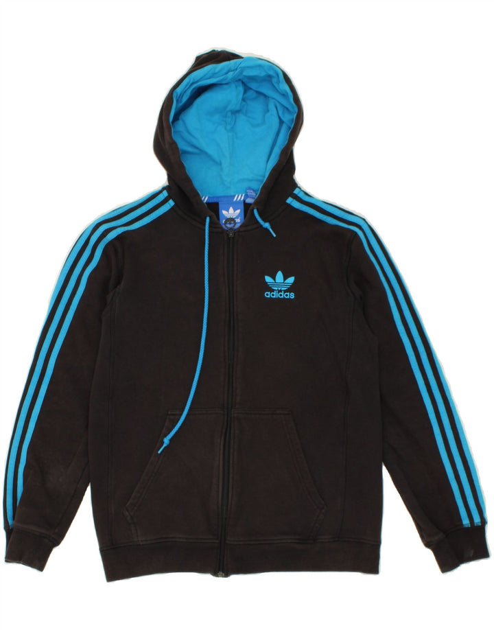 ADIDAS Herren-Kapuzenpullover mit Reißverschluss, mittelschwarz, Baumwolle