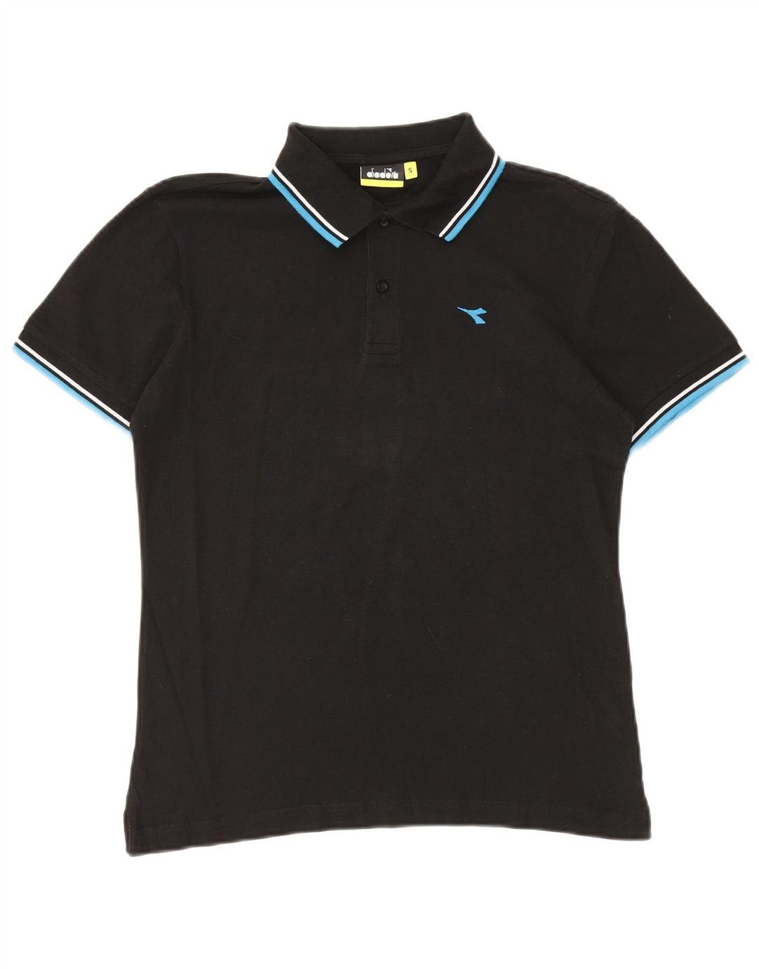 Diadora Herren-Poloshirt, kleine schwarze Baumwolle