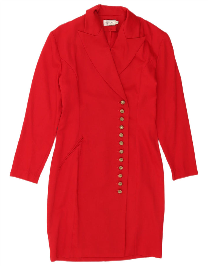 Tenax Damen Langarm-Etuikleid UK 10 Small Rote Wolle