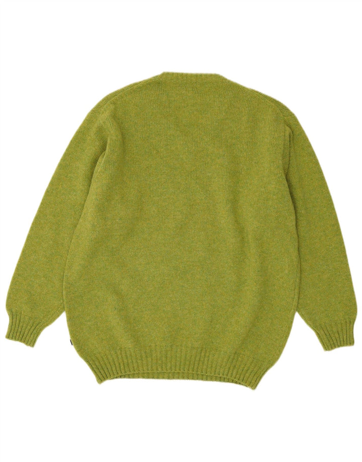 Guess Herren-Pullover mit V-Ausschnitt, große grüne Wolle