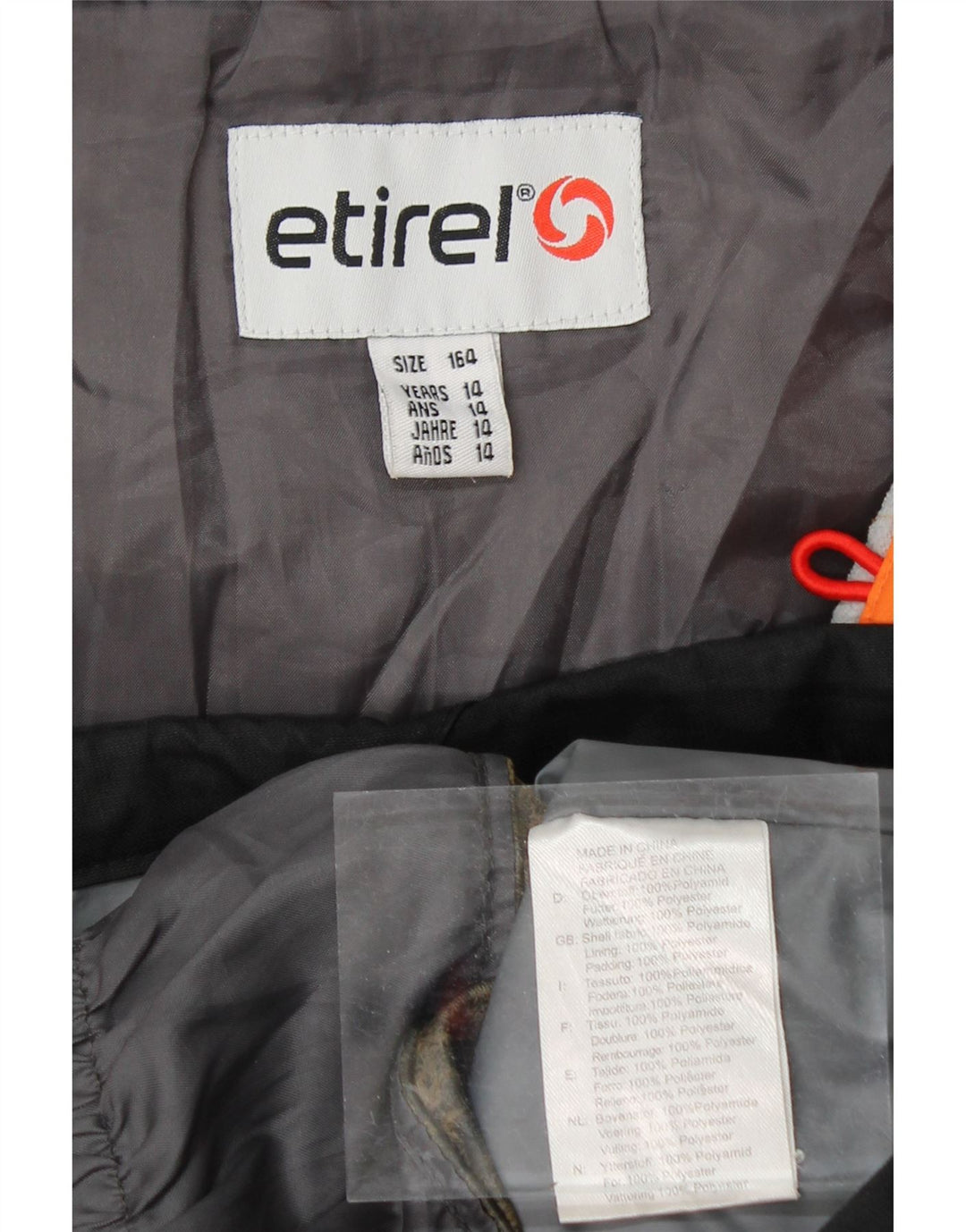 ETIREL Boys Graphic Windbreaker Jacket 13-14 Years Orange Colourblock Vintage Etirel and Second-Hand Etirel from Messina Hembry 