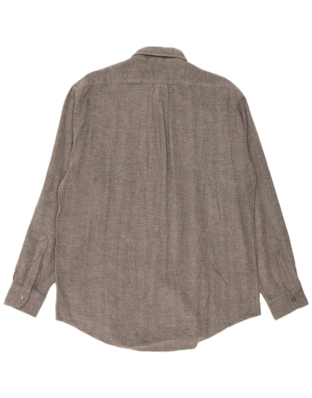 Trussardi Jeans Herren-Flanellhemd XL, graue Viskose mit Fischgrätenmuster