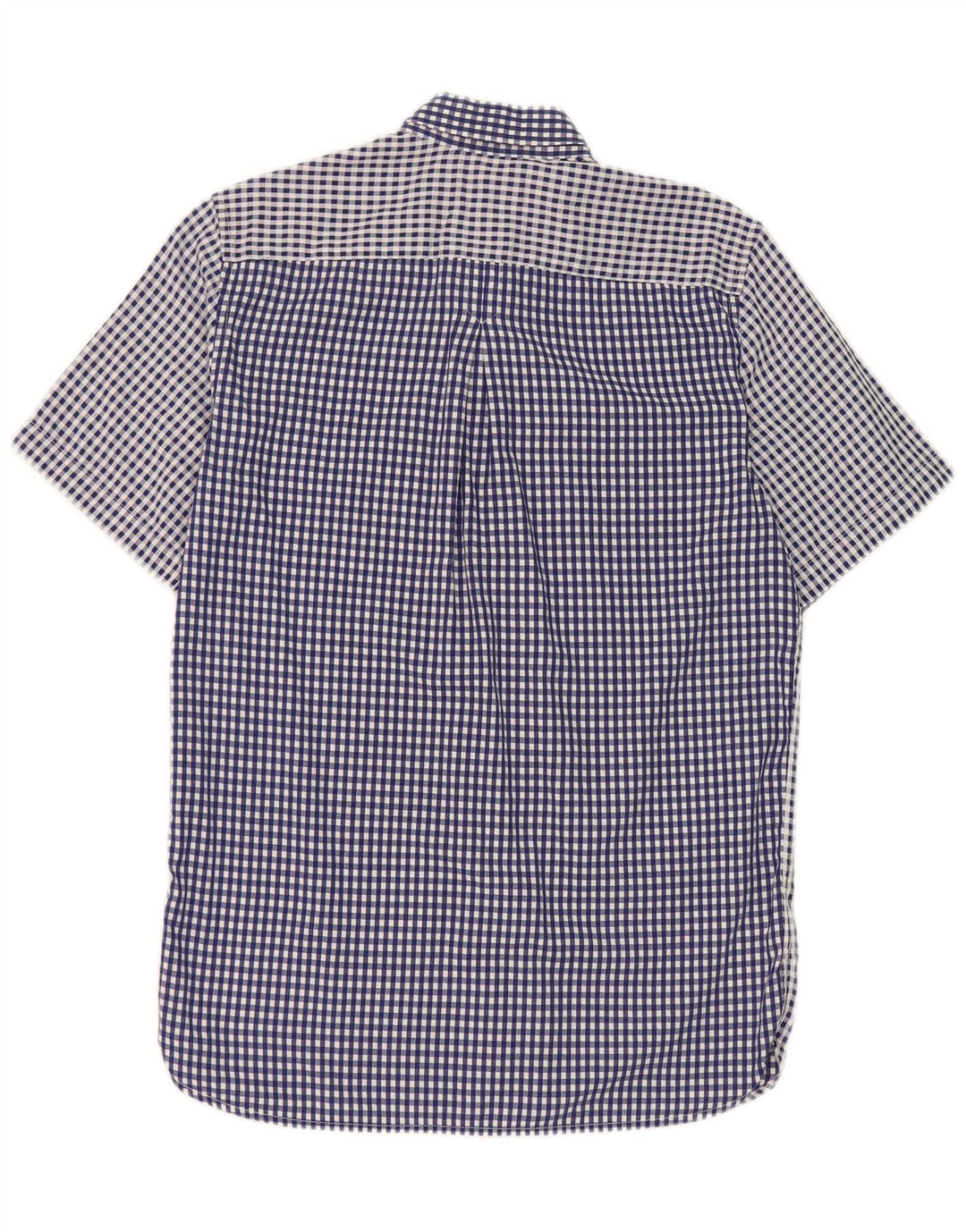 Fred Perry Herren-Kurzarmhemd, klein, blau kariert, Baumwolle