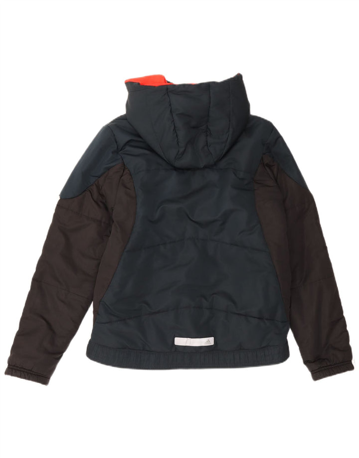 ADIDAS Wattierte Jacke mit Kapuze für Jungen, 13–14 Jahre, Marineblau, Farbblock