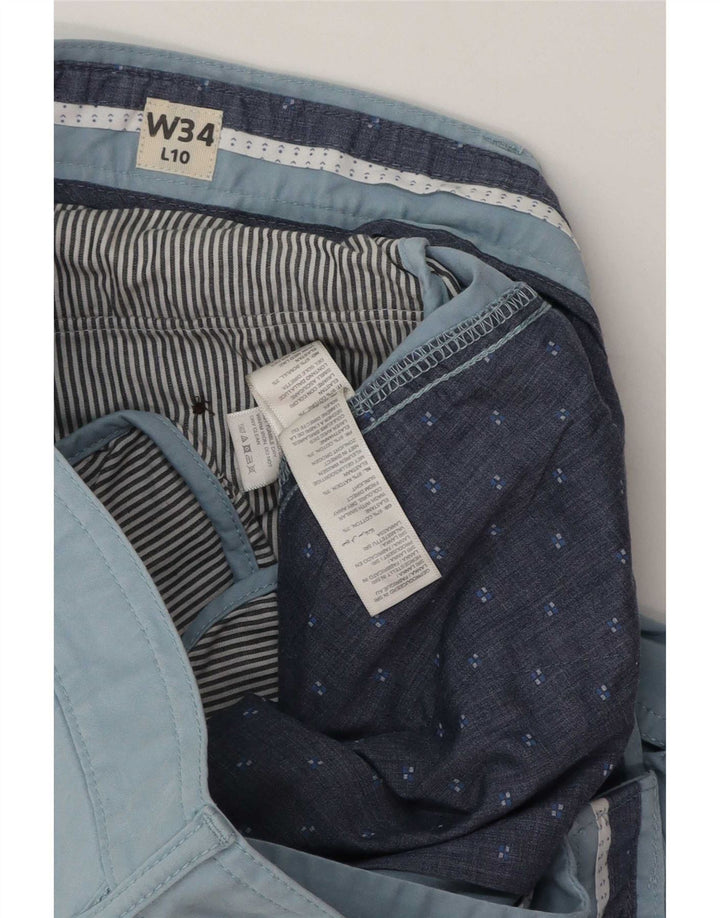 Fat Face Herren-Chinoshorts W34, große, blau gepunktete Baumwolle