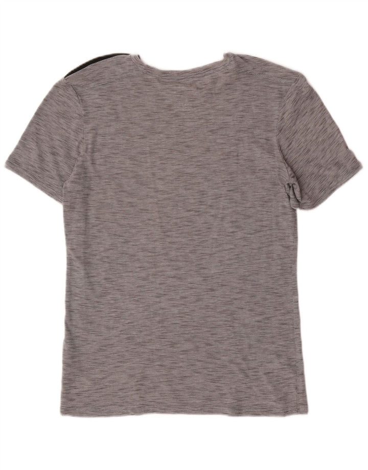 Guess Herren-T-Shirt-Oberteil, großes, grau meliertes Polyester