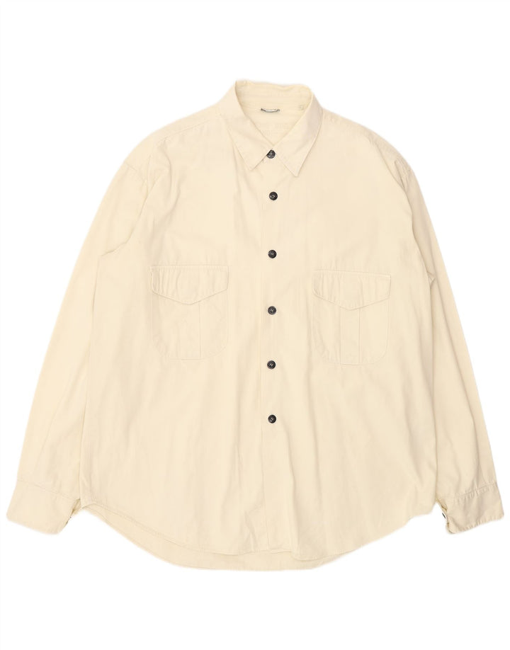 STONE ISLAND Herrenhemd 2XL Off White Cotton Classic