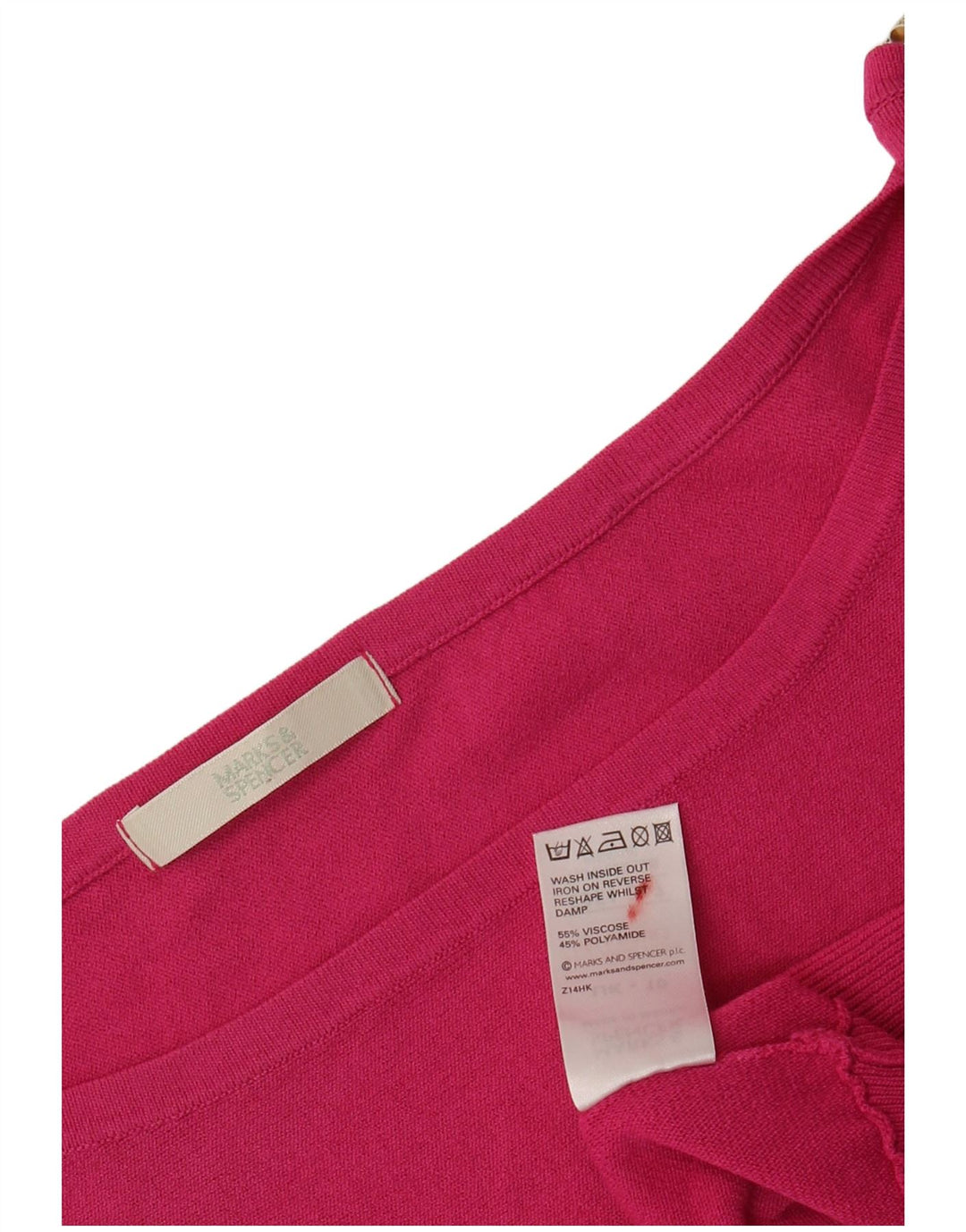 Marks & Spencer Damen Crop Off Shoulder Bluse Top UK 10 Small Pink