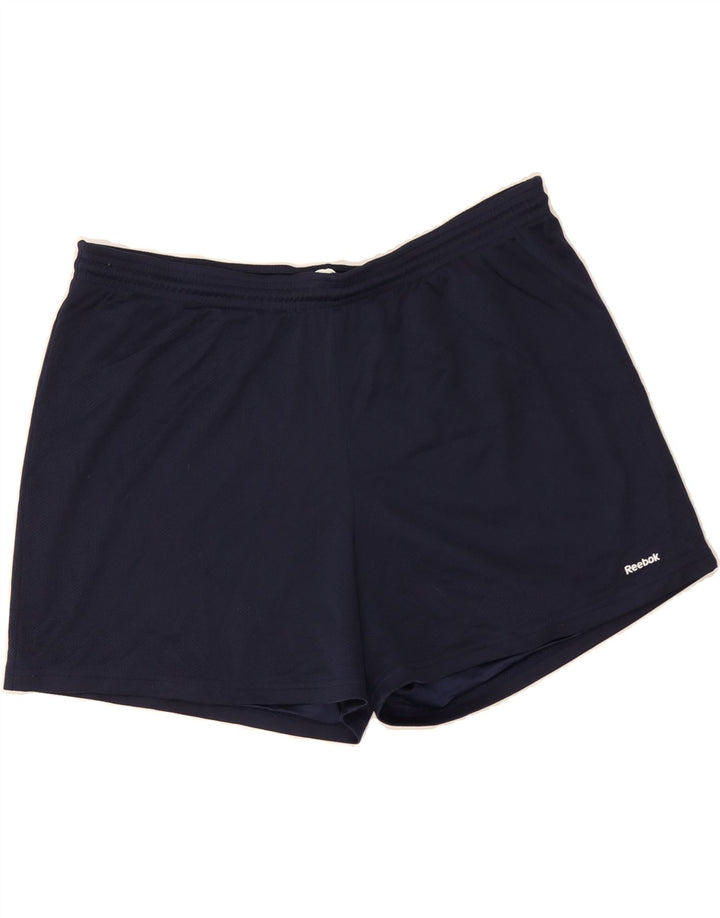 REEBOK Mens Sport Shorts Large  Navy Blue Polyester Vintage Reebok and Second-Hand Reebok from Messina Hembry 