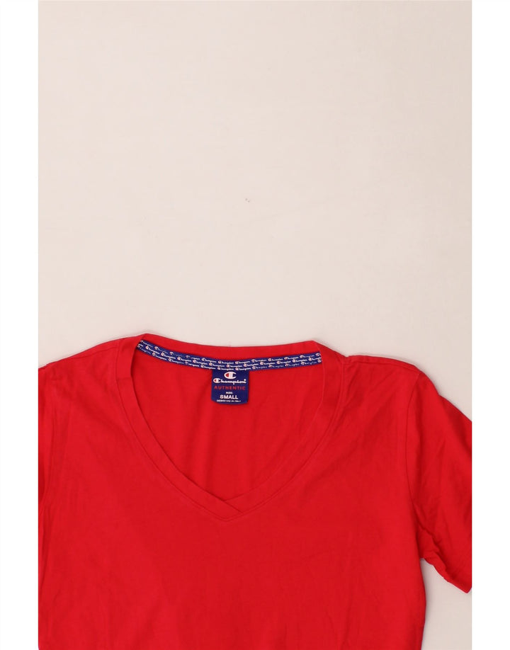 CHAMPION Womens T-Shirt Top UK 10 Small Red Cotton Vintage Champion and Second-Hand Champion from Messina Hembry 