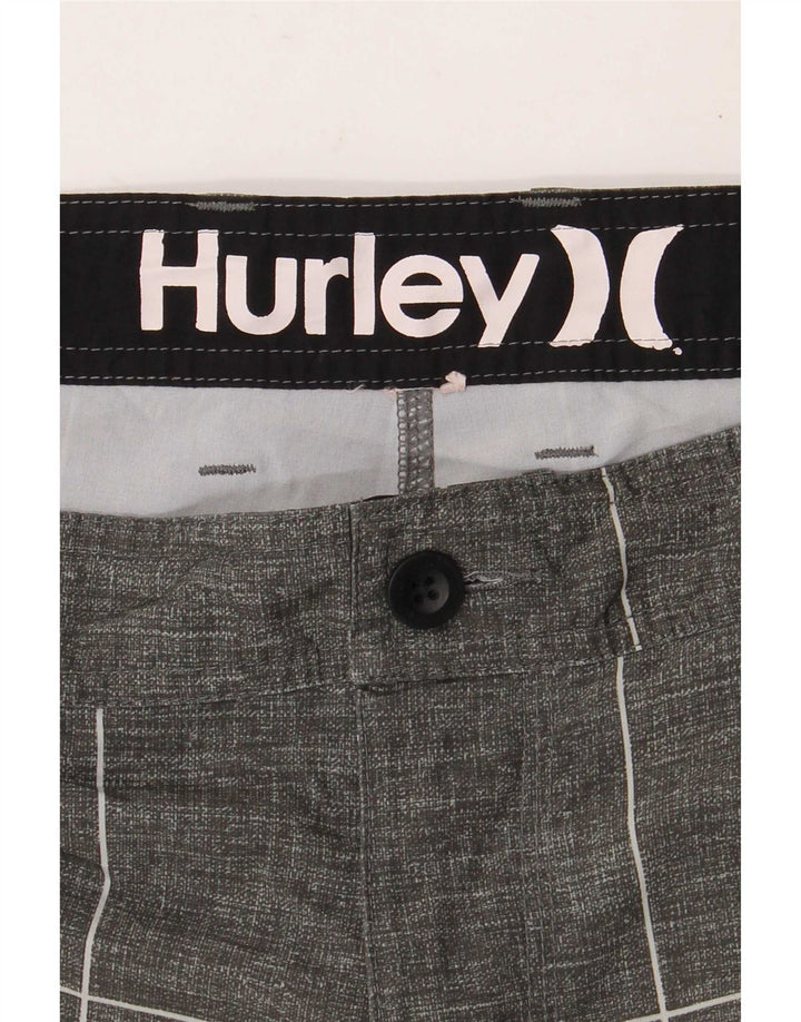 Hurley Herren Chinoshorts W34 Large Grau Geometrisch