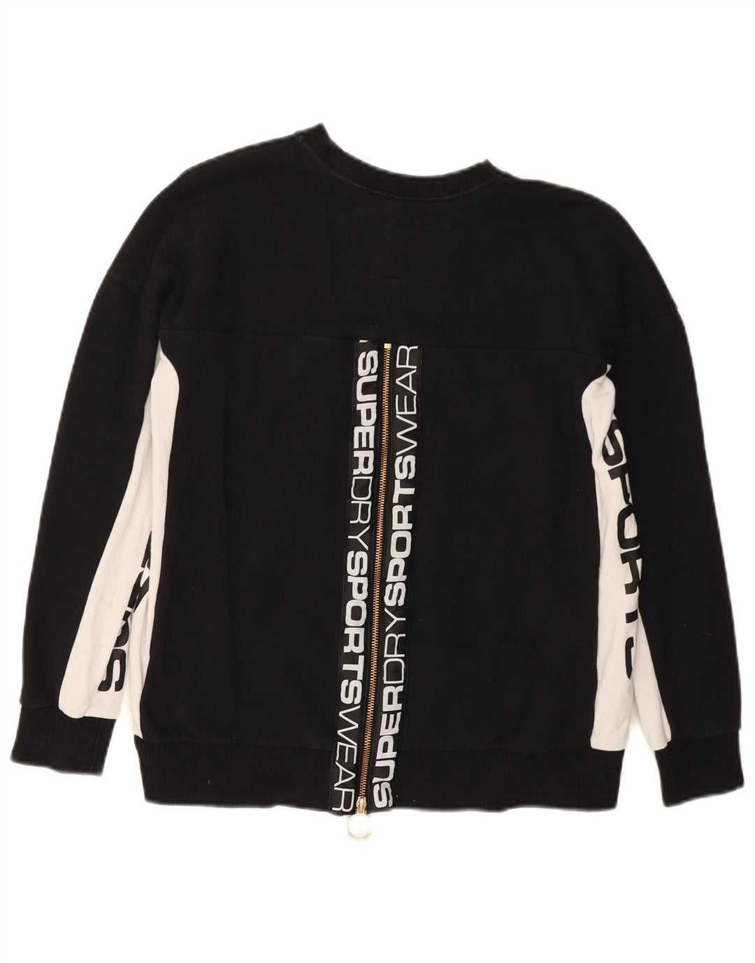 Superdry Grafik-Sweatshirtpullover für Damen, UK 10, Größe S, Schwarz, Farbblock
