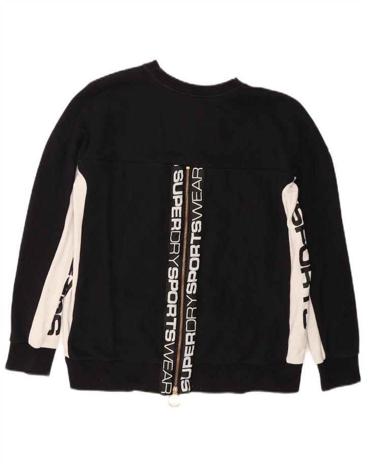 Superdry Grafik-Sweatshirtpullover für Damen, UK 10, Größe S, Schwarz, Farbblock
