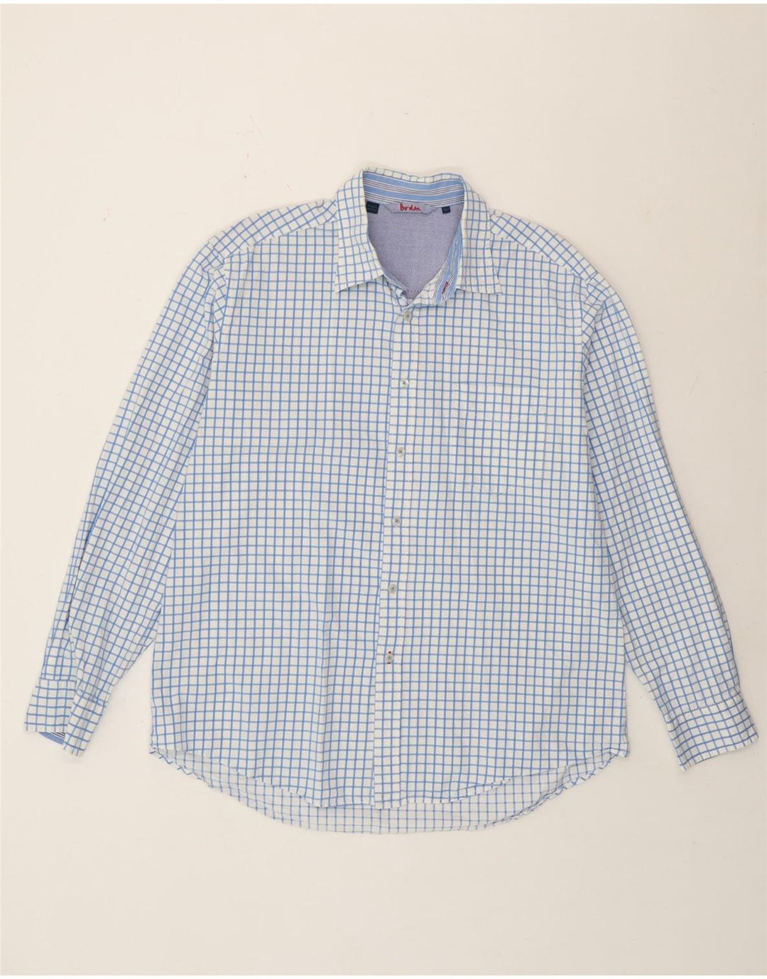 Boden Herrenhemd XL, blau kariert, Baumwolle