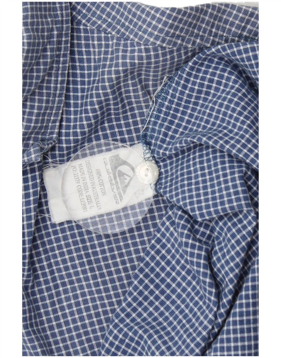 Quiksilver Herren-Kurzarmhemd, groß, blau kariert, Baumwolle