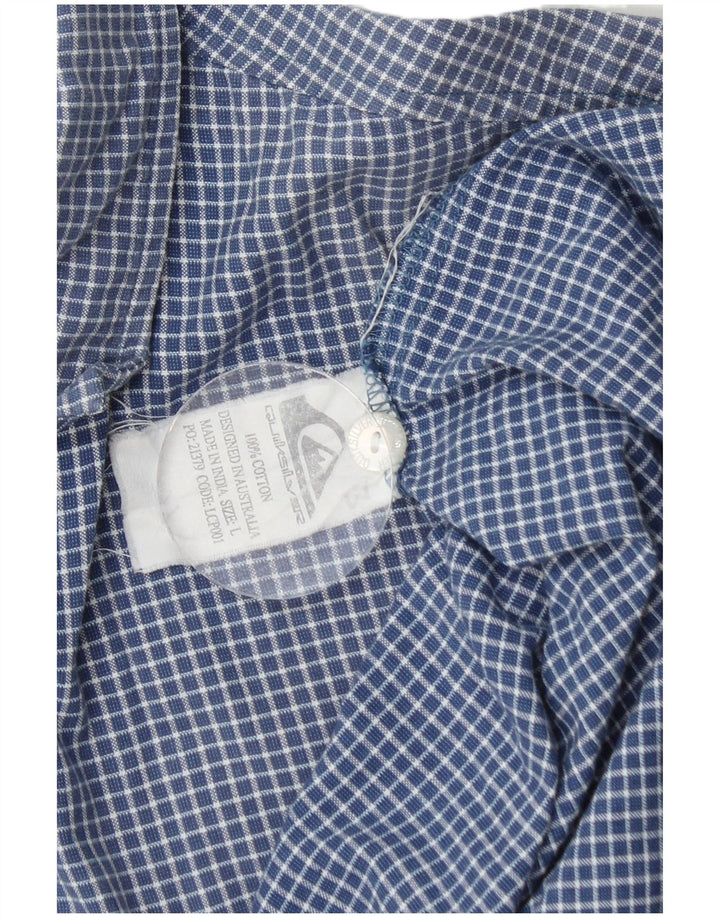 Quiksilver Herren-Kurzarmhemd, groß, blau kariert, Baumwolle