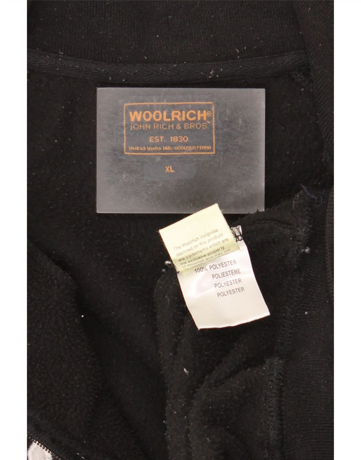 Woolrich Damen-Fleecejacke mit Grafik, UK 18, XL, Schwarz, Polyester