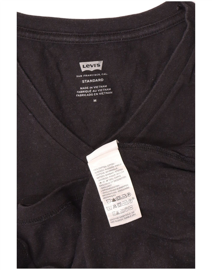 LEVI'S Herren Standard-T-Shirt-Oberteil aus mittelschwarzer Baumwolle