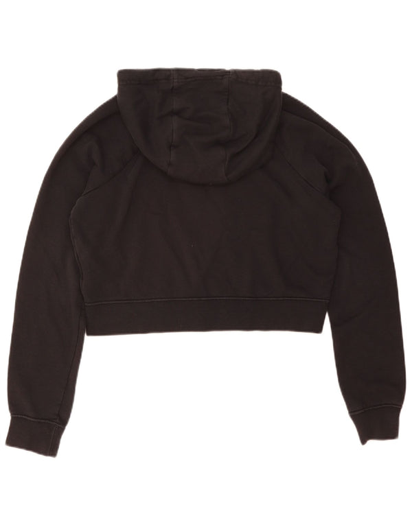 Nike Womens Graphic Oversized Hoodie Pullover UK 10 Small Schwarze Baumwolle