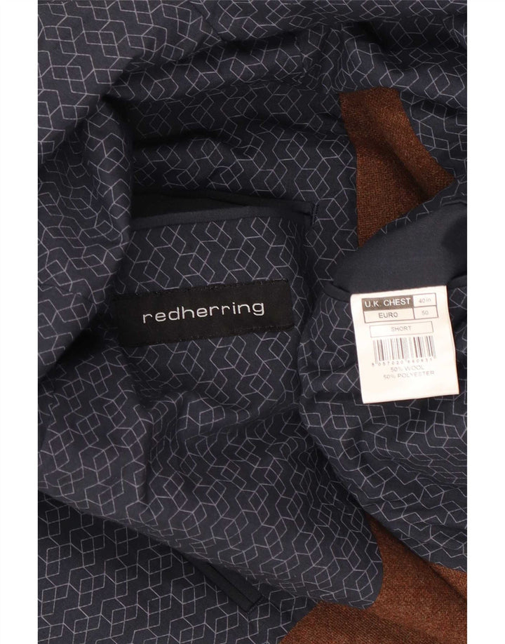 Red Herring Herren-Blazer, kurz, 2 Knöpfe, UK 40, Größe L, braun, Polyester