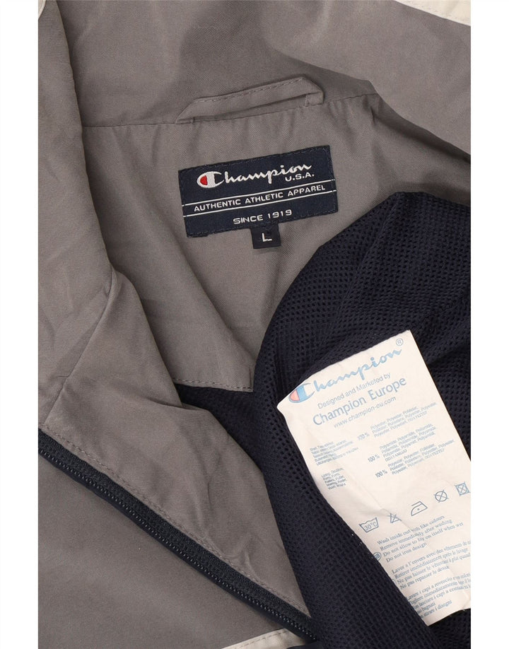 Champion Herren-Trainingsanzug-Top-Jacke, großes marineblaues Farbblock-Polyester