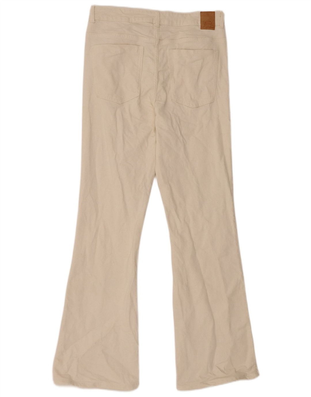 Zara Damen Schlagjeans EU 42 Large W32 L31 Beige Baumwolle