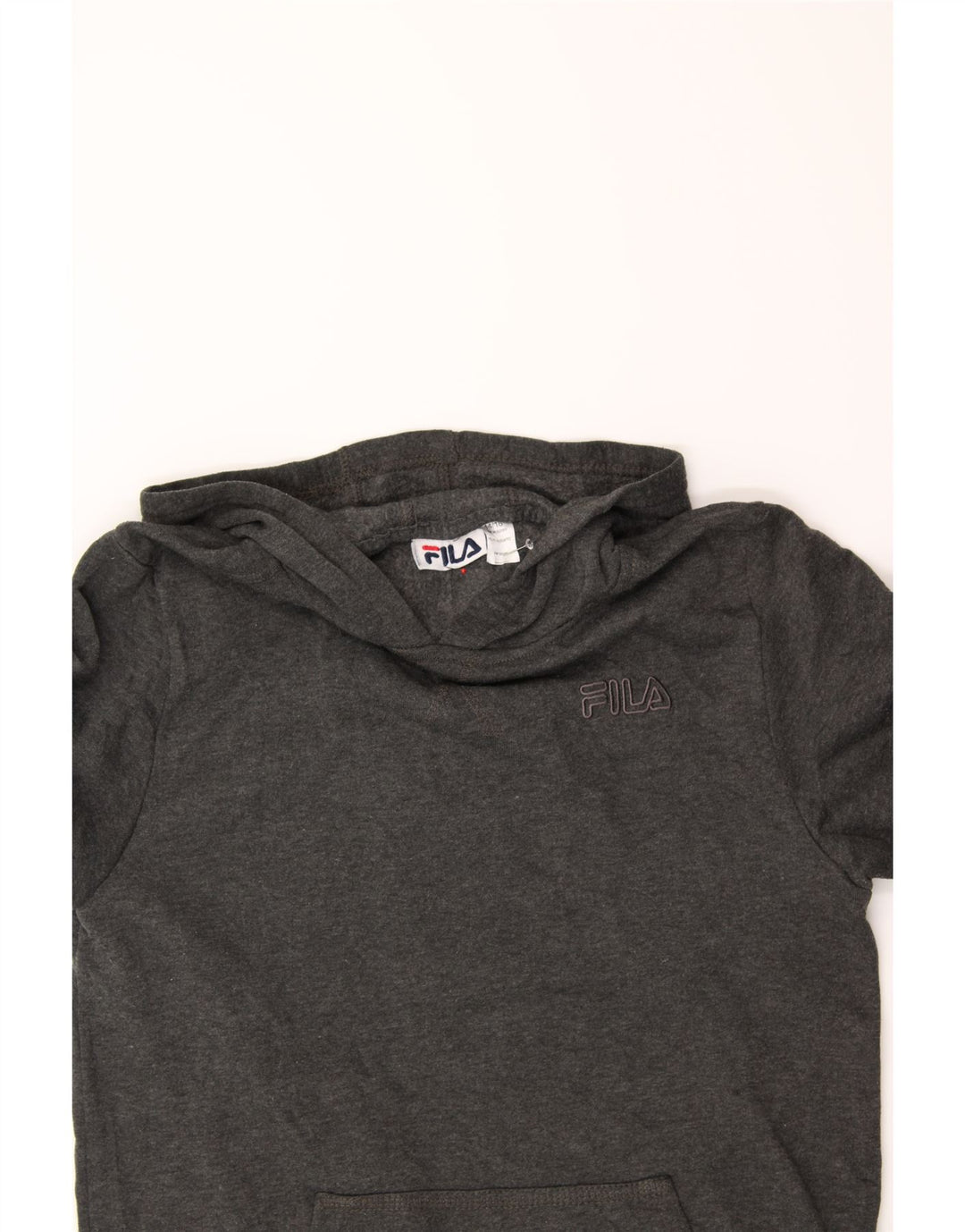 FILA Boys Hoodie Jumper 14-15 Years Grey Cotton Vintage Fila and Second-Hand Fila from Messina Hembry 