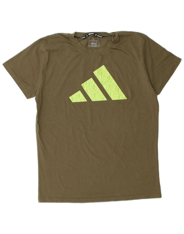 Adidas Herren Grafik T-Shirt Top Large Khaki Baumwolle