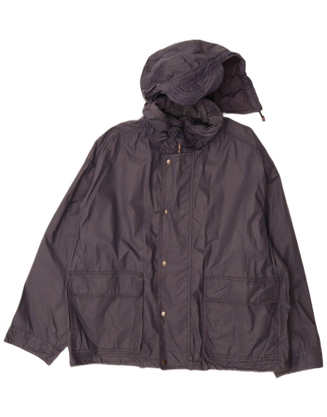 VINTAGE Herren Regenjacke mit Kapuze UK 42 XL Marineblau