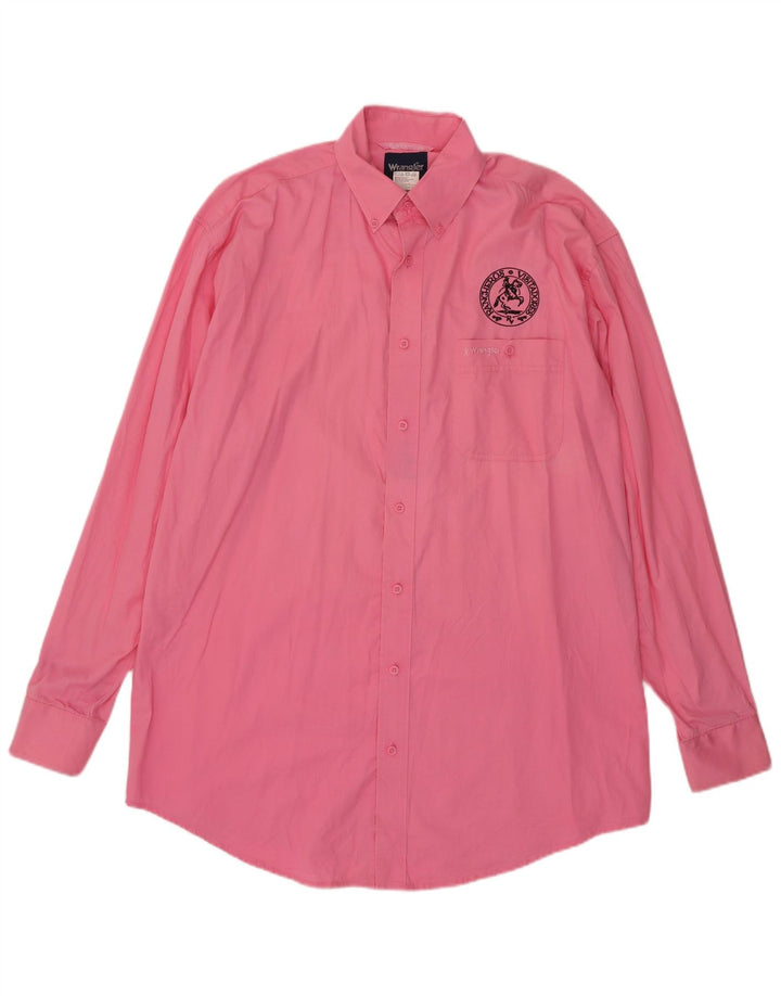 Wrangler Herren-Hemd, groß, rosa, Baumwolle