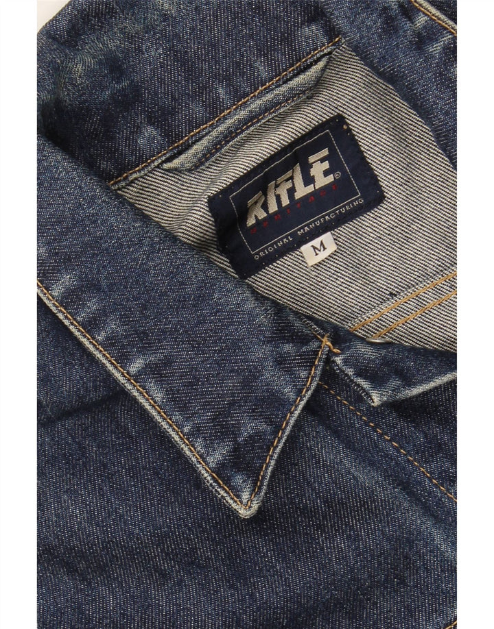RIFLE Womens Crop Denim Jacket UK 14 Medium Blue Cotton Vintage Rifle and Second-Hand Rifle from Messina Hembry 