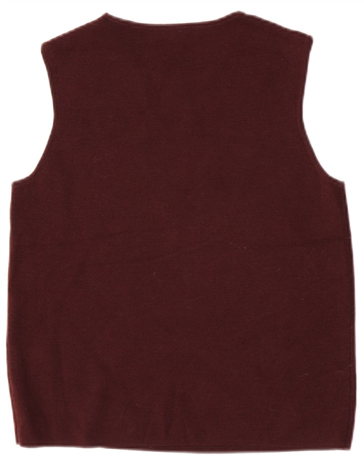 Cos Damen Weste Tank Top UK 10 Small Burgunderrote Wolle