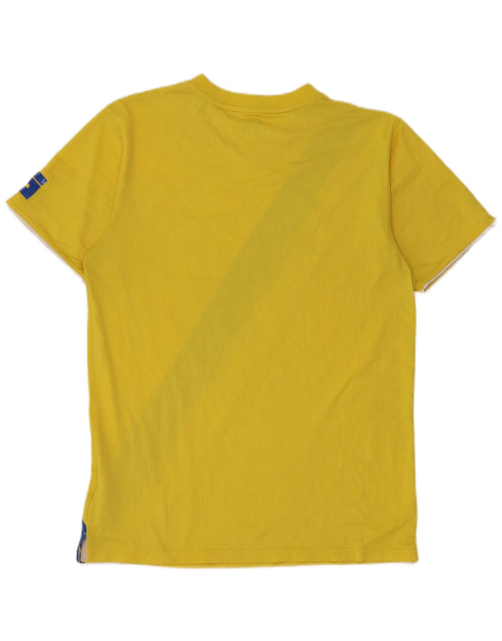 Nike Herren-T-Shirt mit Grafik, UK 39/41, mittelgelbes Farbblock-Polyester