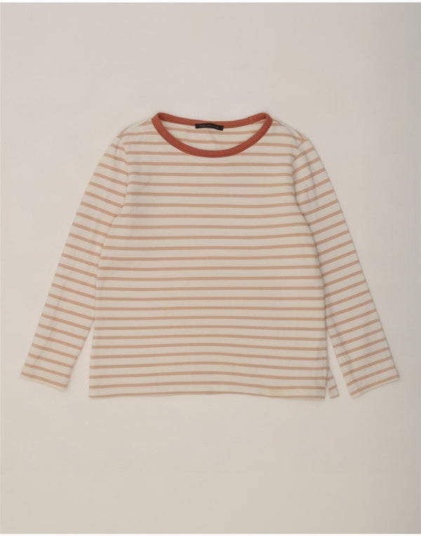 Marks & Spencer Damen-Top, langärmlig, UK-Größe 44, Größe L, weiß gestreift, Baumwolle