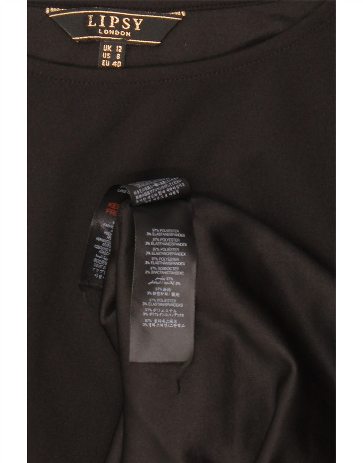 LIPSY Damen Figurbetontes Kleid UK 12 Medium Schwarz Polyester