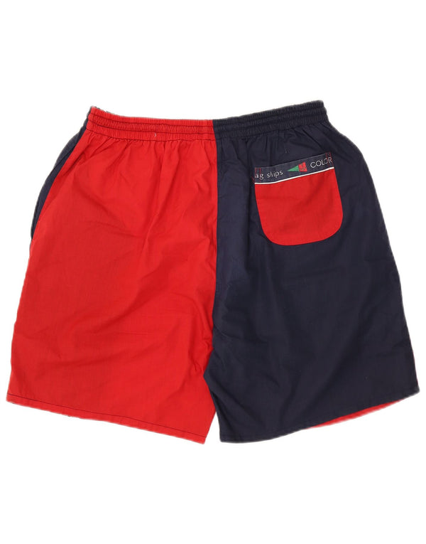 Vintage Herren-Sportshorts mit Grafik, XL, mehrfarbig, Colourblock-Polyester