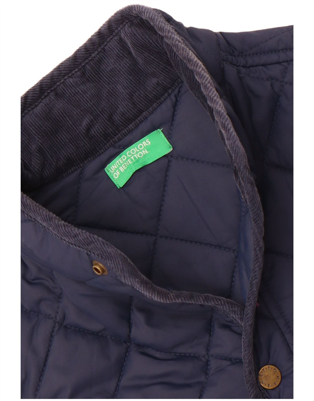 Benetton Damen Steppjacke UK 10 Small Marineblau