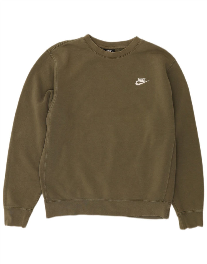 NIKE Herren Sweatshirt Pullover Small Khaki Baumwolle