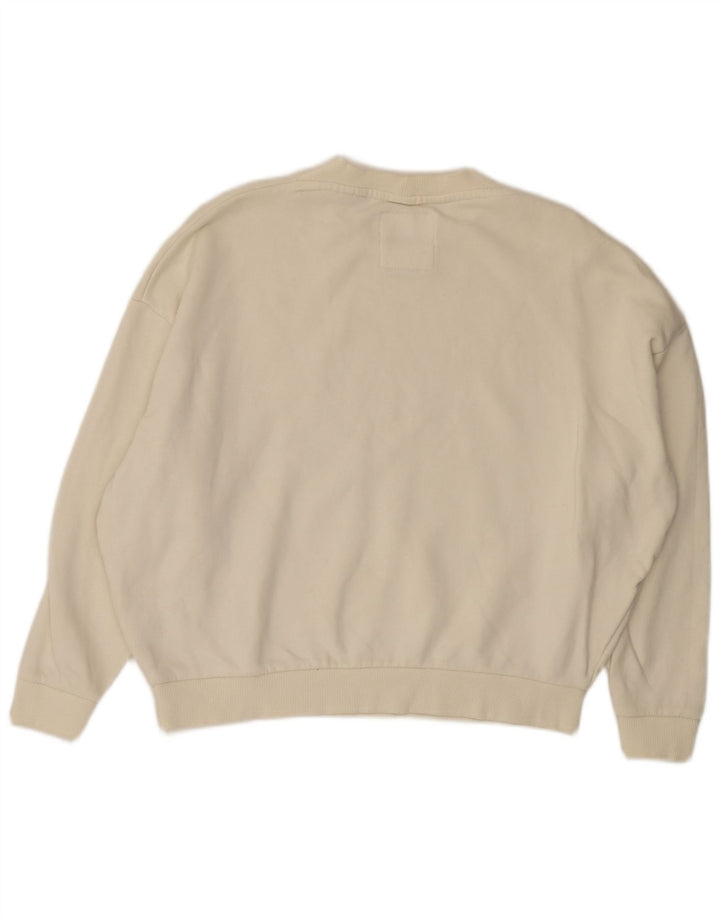 Superdry Damen-Sweatshirt in Übergröße, kurz geschnitten, Gr. 8, Off-White